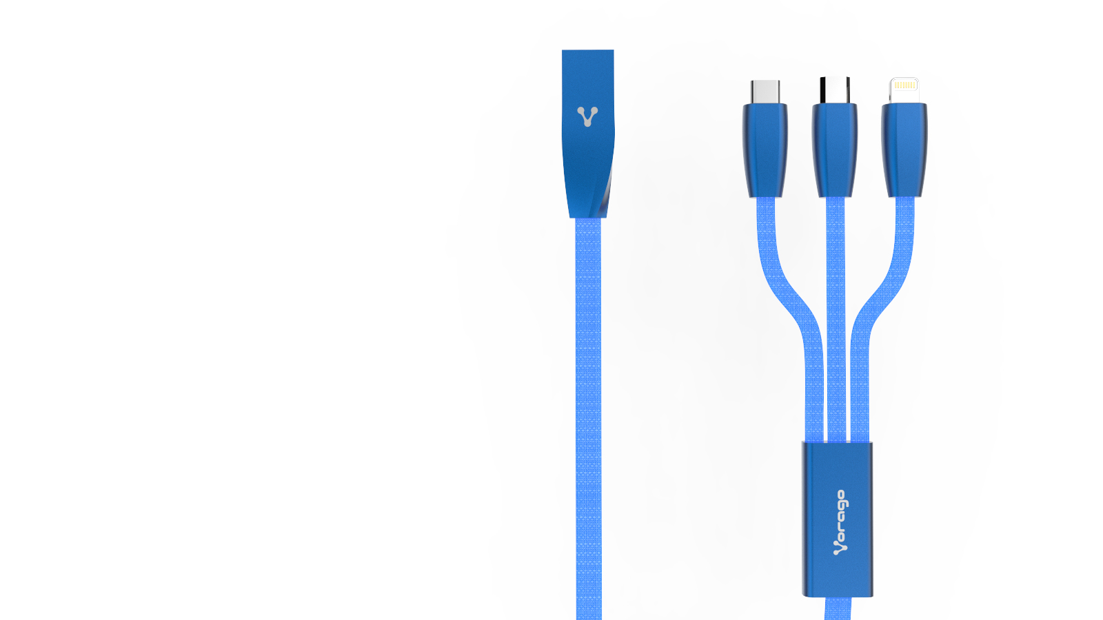 Cable Vorago Cab-300 Micro Usb/ Lightning/ Tipo C Metalico Negro