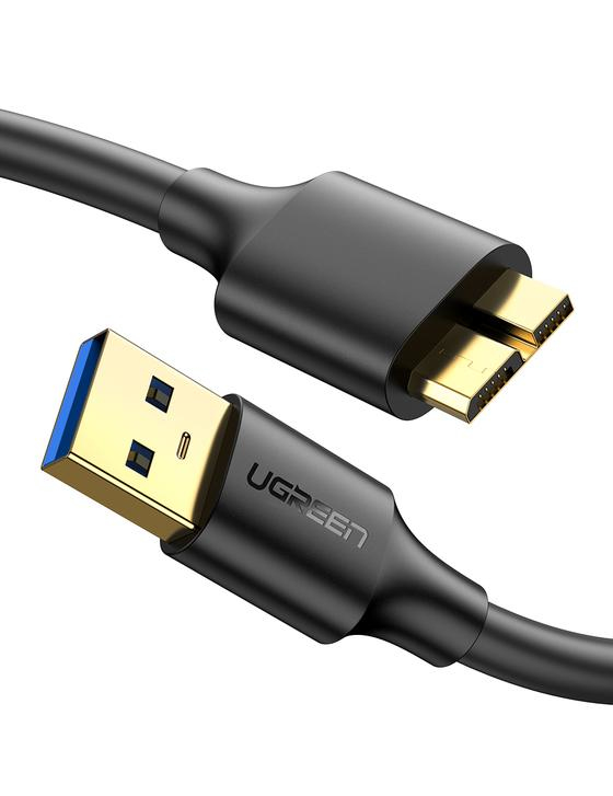 Cable Ugreen Us130 Usb3.0A Micro Usb-B 3.0 1M M-M Para Disco Duro