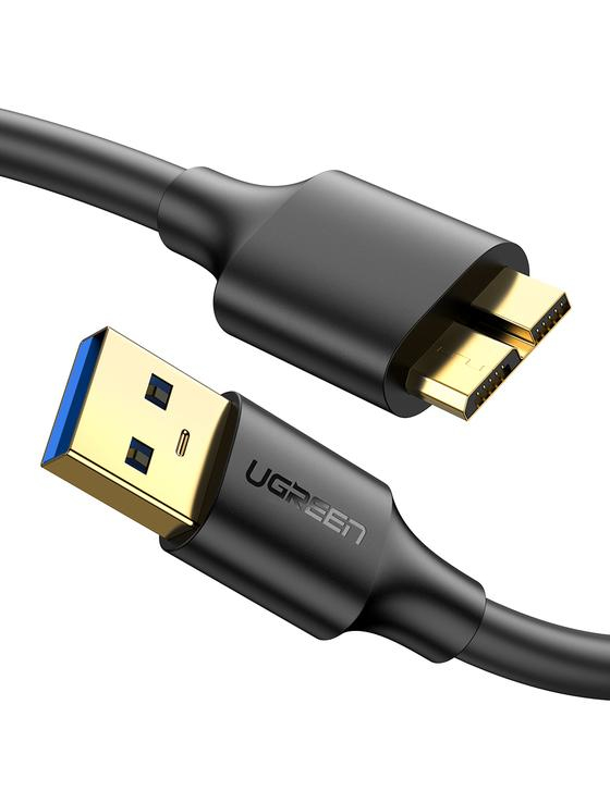 Cable Ugreen Us130 Usb3.0A Micro Usb-B 3.0 1M M-M Para Disco Duro