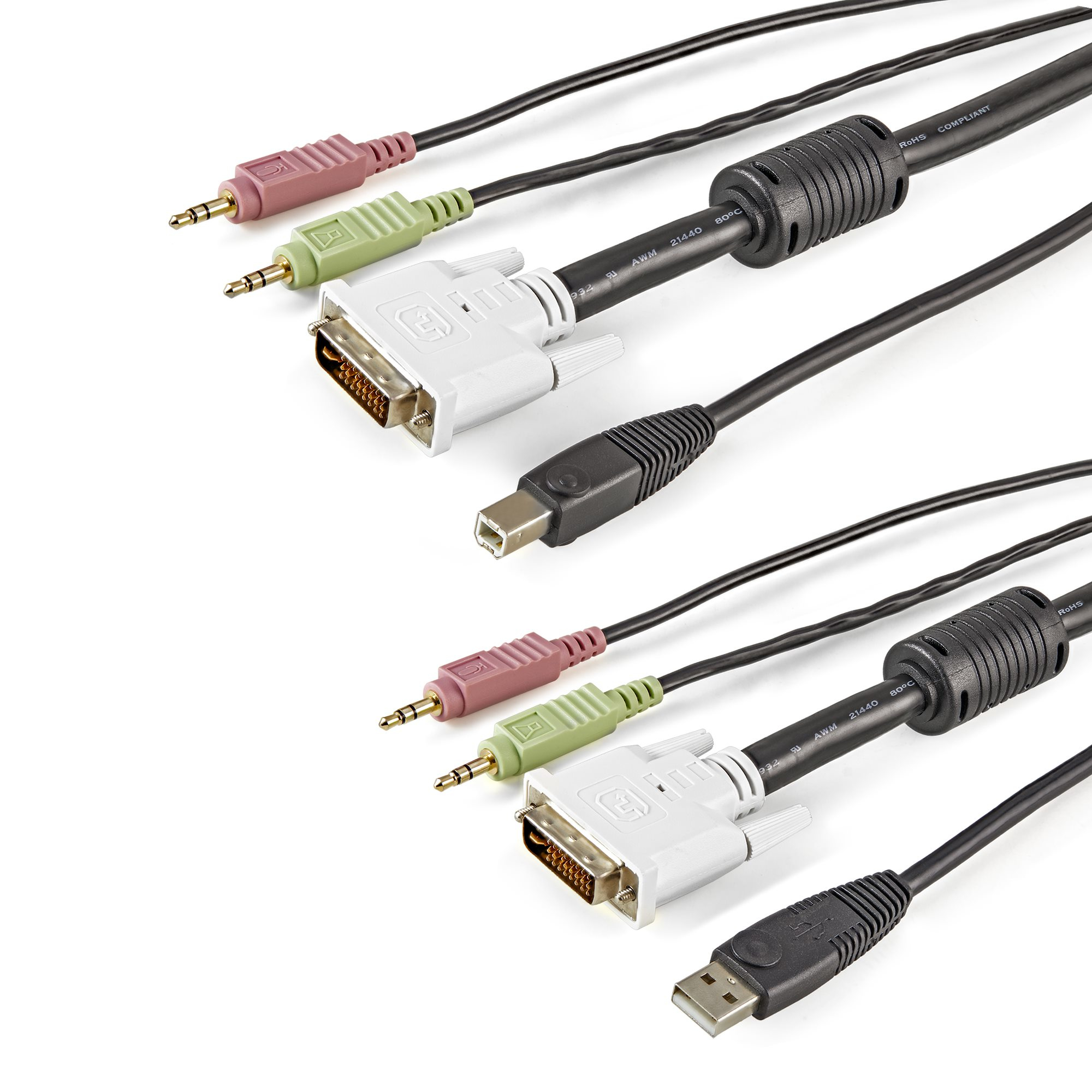 Cable Kvm De 1.8M Con Usb Audio   Y Microfono  Startech Usbdvi4N1A6