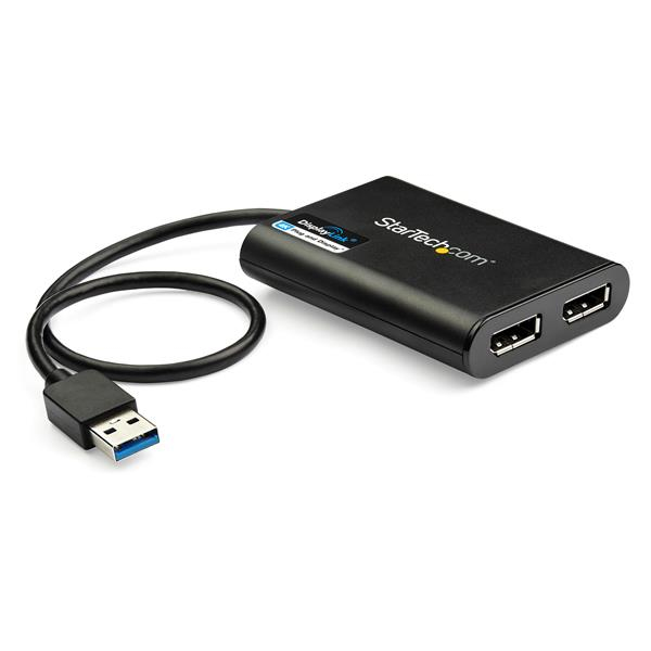 Adaptador Startech Usb 3.0 A 2X Displayport Negro Usb32Dp24K60