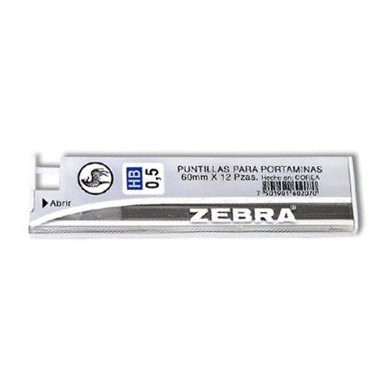 Puntillas Zebra Hb5Mm Tubo Paq C/12 Articulos Escolar Y Oficina