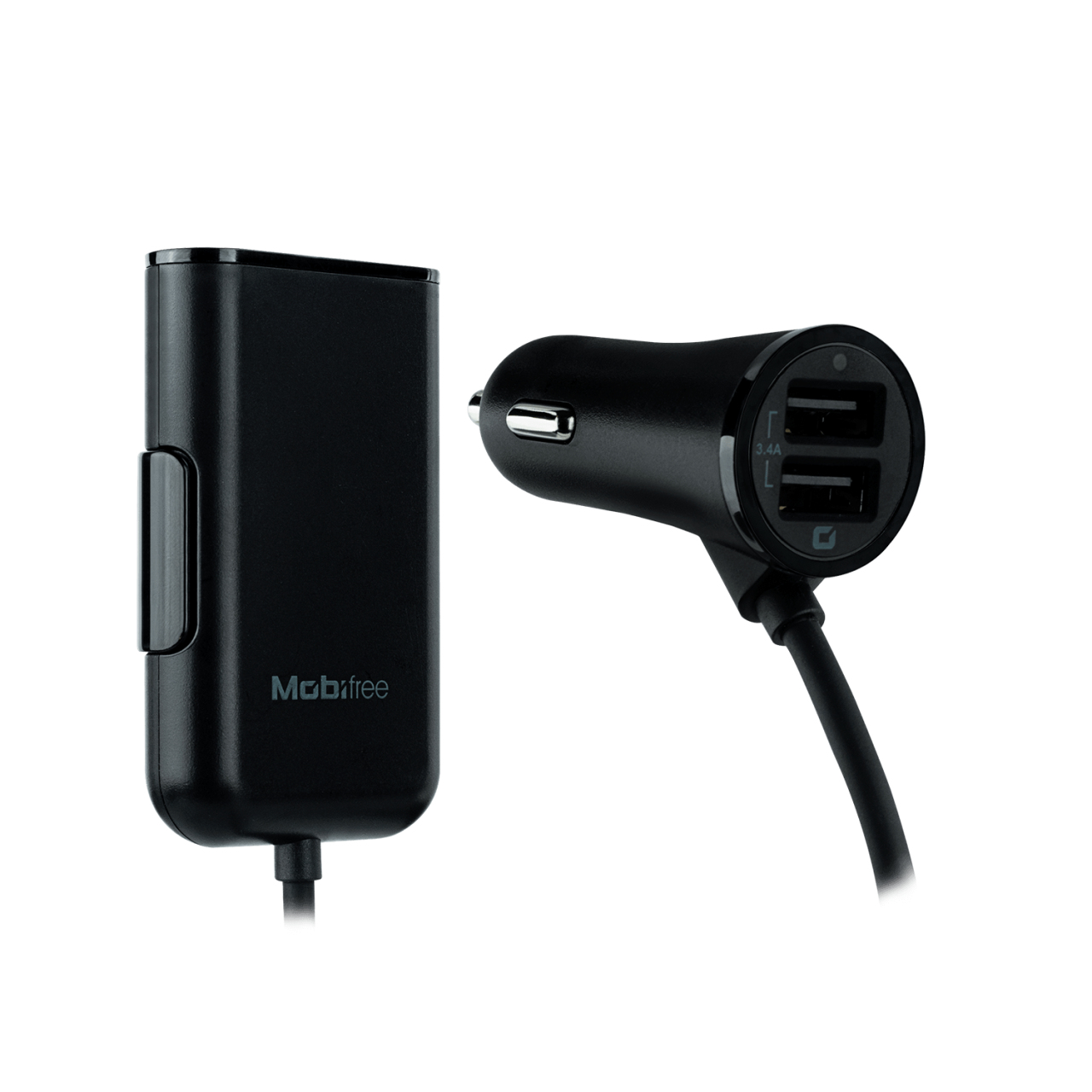 Cargador Mobifree Cargador De Coche 4 Puertos Negro Auto 4 Mb-923316