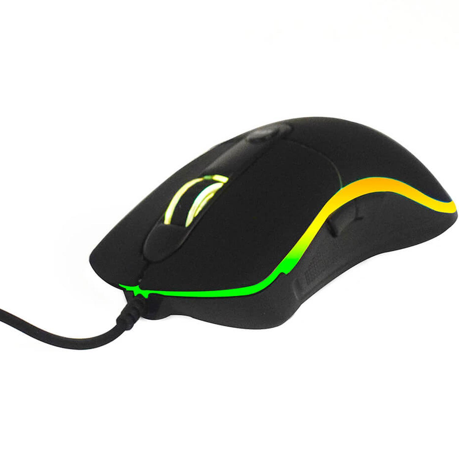 Mouse Gamer Usb Naceb Na-0933 Alambrico Juego 3200 Ajust Rainbow