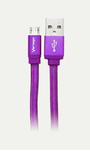 Cable Usb Vorago Cab-113 Morado Usb 2 A Micro Usb 1.0 Metros Bolsa