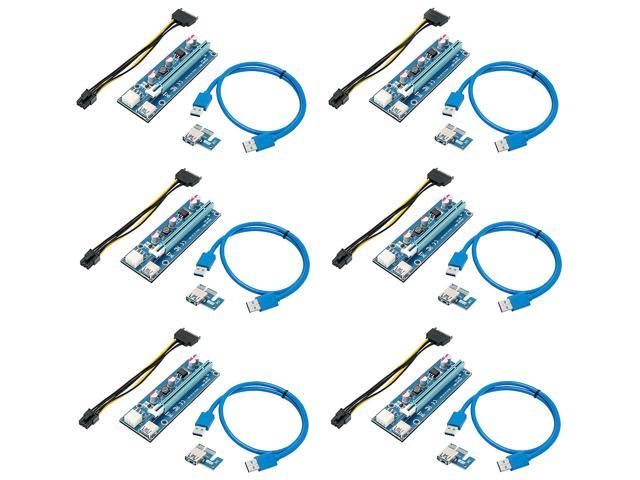 Kit Mining Rosewill Riser X16 A X1/Mining Card/ Cable Sata/Cable Usb3