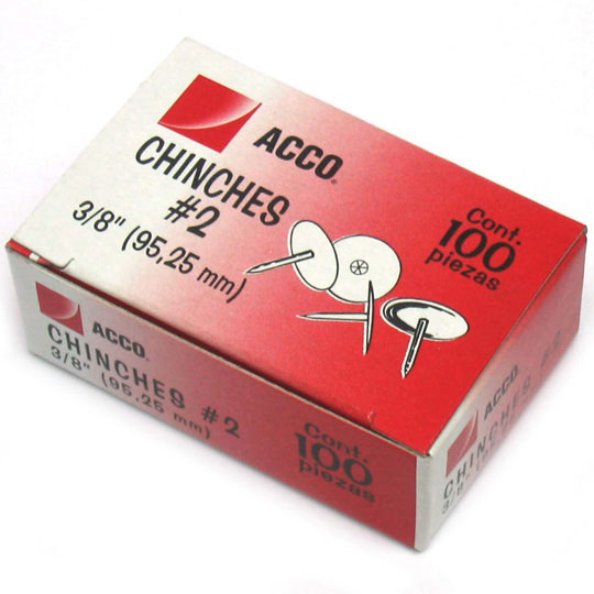 Chinches Acco No.2 Paq C/100 Pz Articulos Escolar Y Oficina