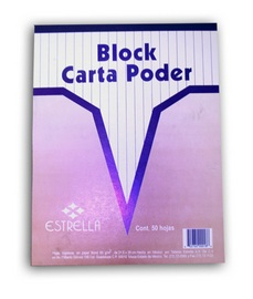 Block Estrella Carta Poder 50 Hjs Articulos Escolar Y Oficina