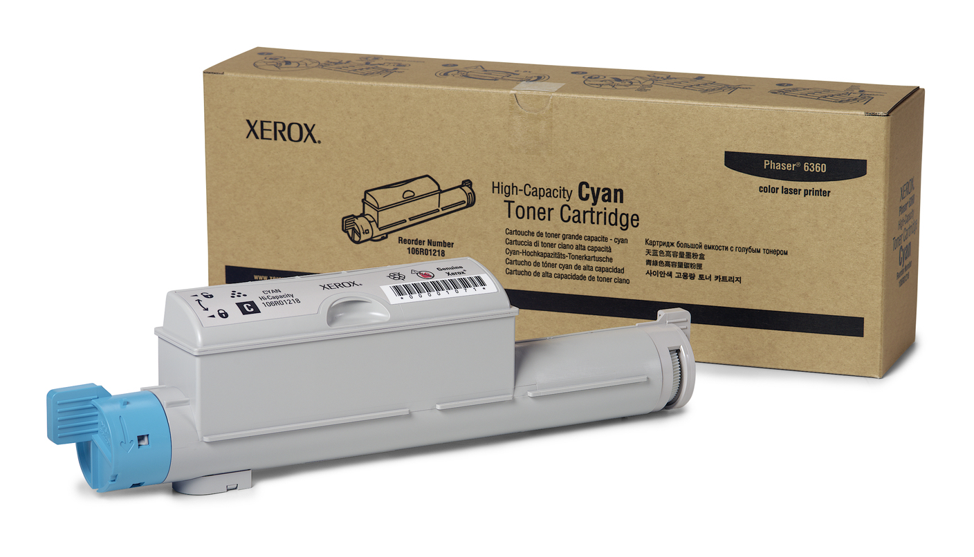 Toner Cartucho Xerox 106R01218 Color Cian 12000 Paginas