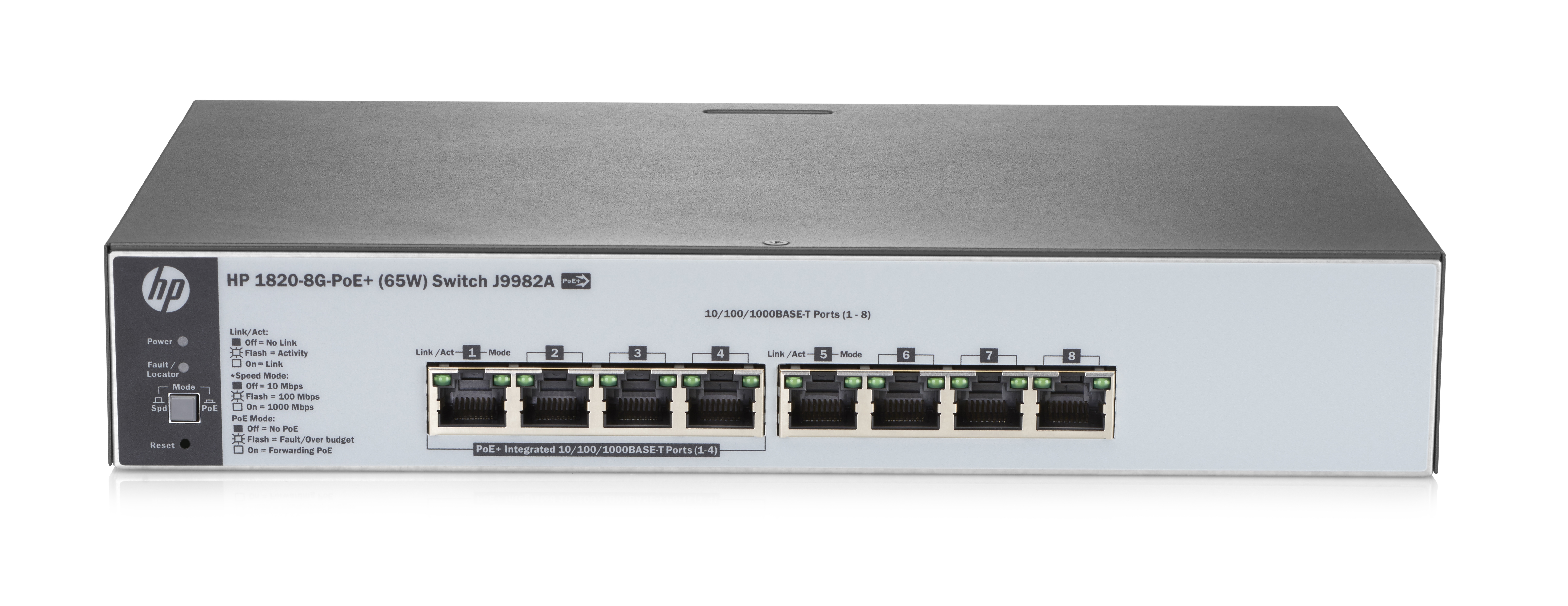 Switch Hpe Officeconnect 1820 8P Poe+ 65W 16Gbps Gigabit Ethernet