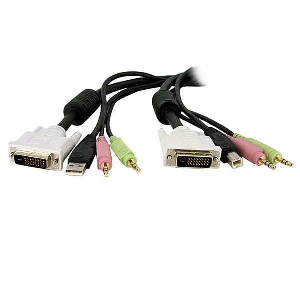 Cable Kvm 3M 4En1 Dvi-D Dual Link Usb Audio  Startech Dvid4N1Usb10