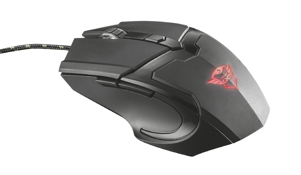 Mouse Gamer Trust Gxt 101 Gav Optico 4800 Dpi Alambrico Negro/Rojo