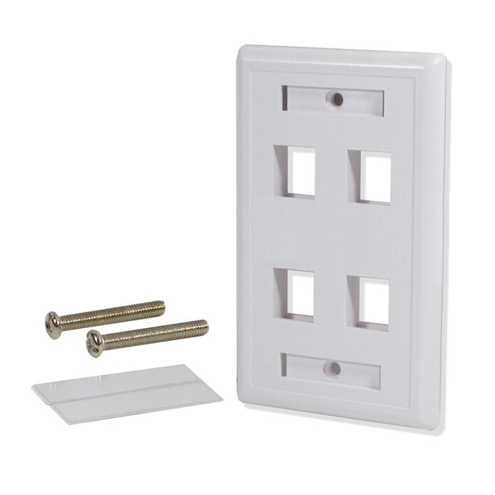 Placa De Pared Logico Wp404 4 Ranuras Rj-45 Color Blanco