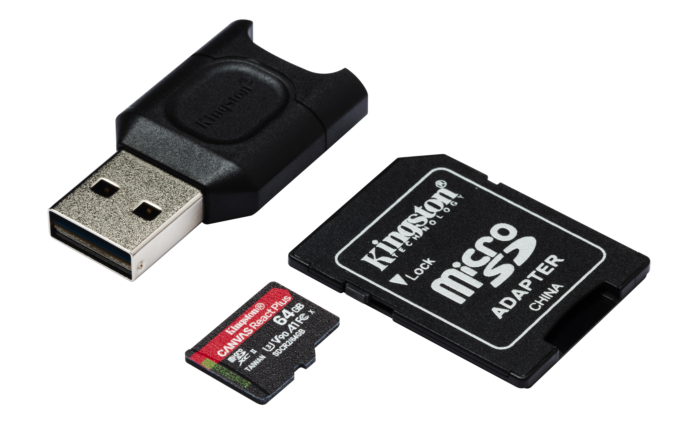 Memoria Micro Sd Kingston Sdcr2 React Plus + Lector Mlpm (Mlpmr2/64Gb)