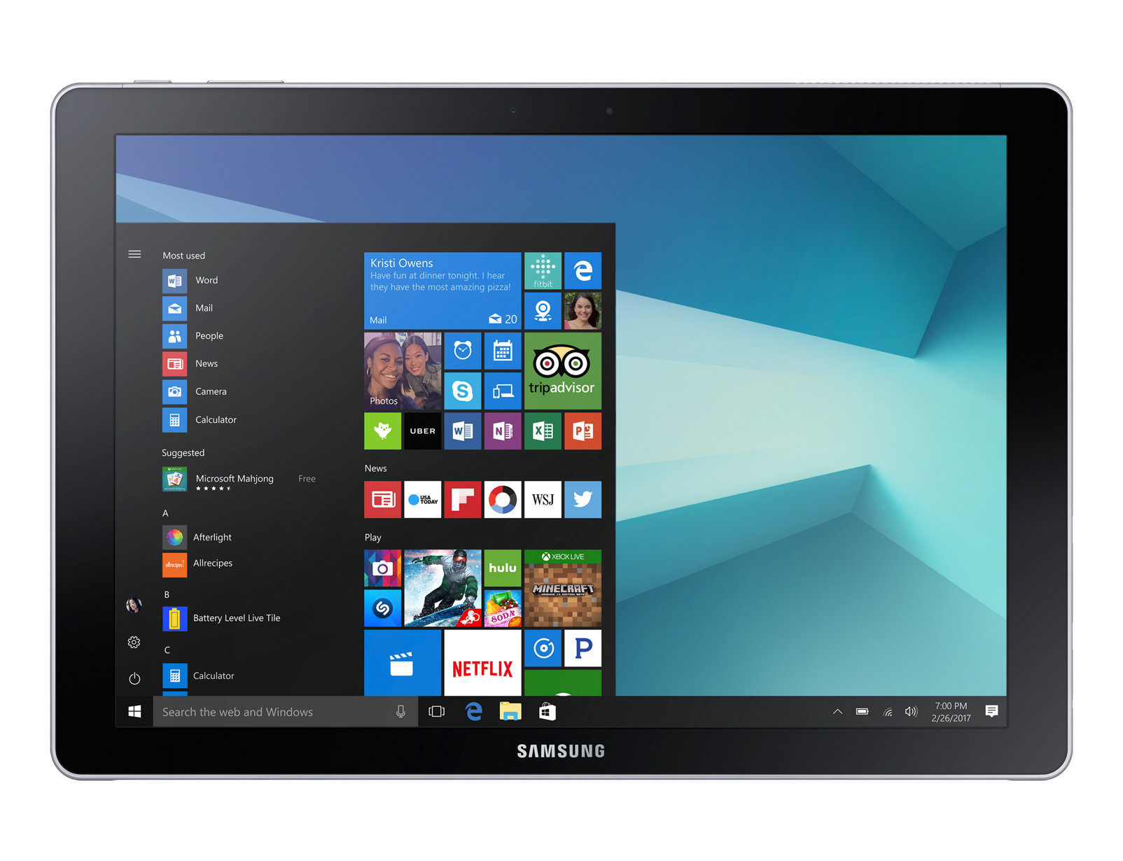 Tablet Samsung Sm-W720Nzkbmxo 12", Core I5-7200, 4Gb, 128Gb Win10 Home