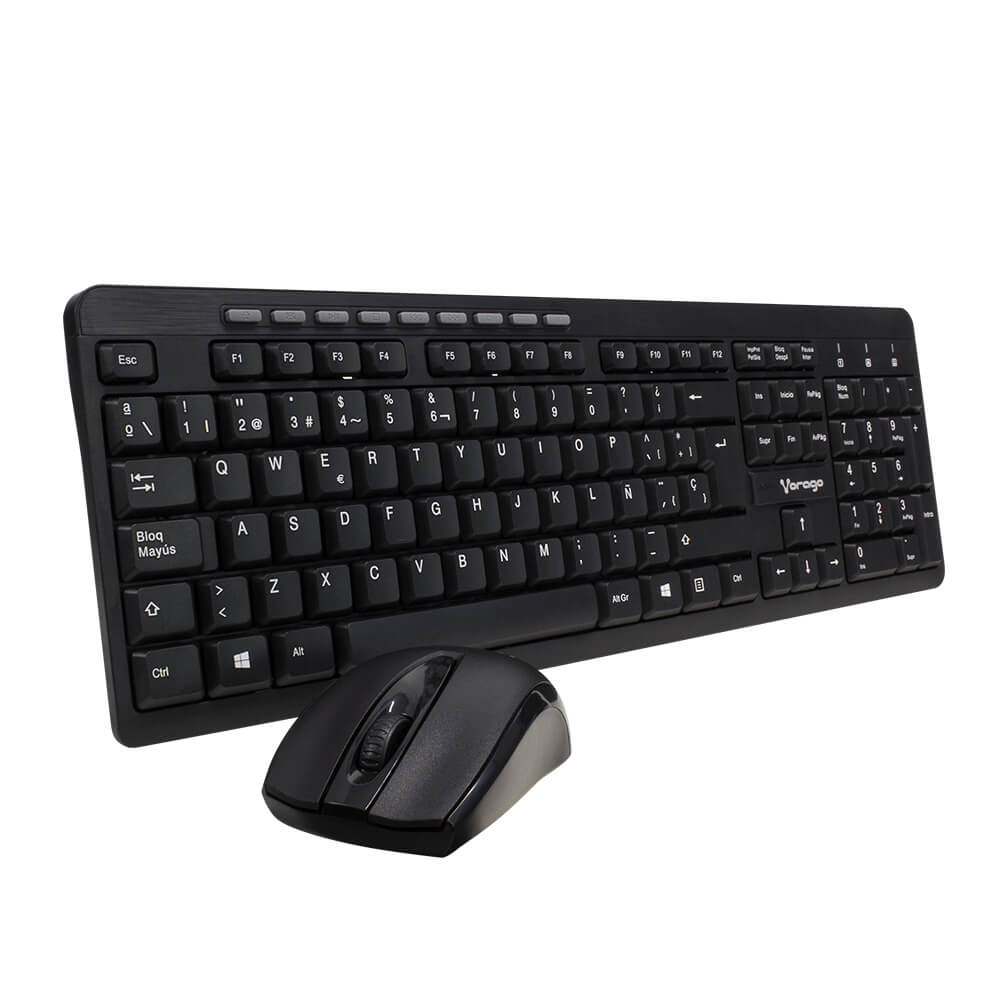Kit Teclado Y Mouse Vorago Km-304 Inalambrico Multimedia Negro