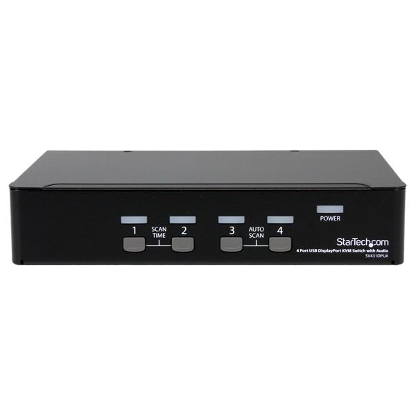 Conmutador Kvm 4 Ptos  Displayport Dp Audio Hub Usb Startech Sv431Dpua