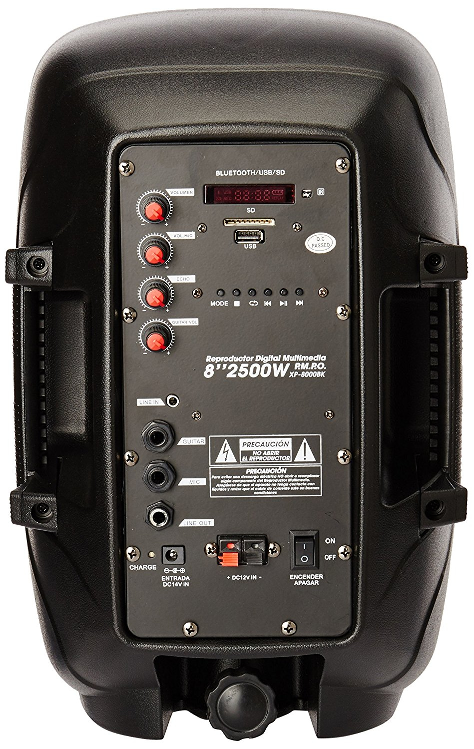 Bocina Karaoke Power & Co Xp-8000Bk 8" 3200W Bt Microf Sd/Usb Negra