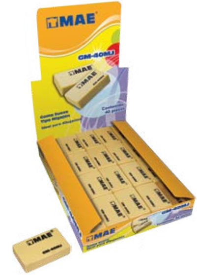 Goma Mae Cafe Tipo Migajon 40 Piezas Articulos Escolar Y Oficina