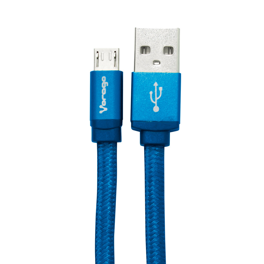 Cable Micro Usb Vorago Cab-113 Azul 1 Metro Bolsa