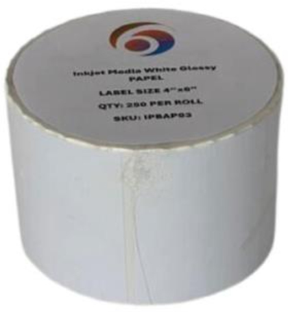 Rollo De Etiquetas Sixgraphics Papel 4" X 6" Núcleo De 1" Adhesivo Acrílico Blanco Brillante Ipbap03