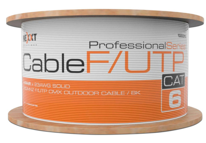 Bobina Cable Utp Nexxt Solutions Cat6 23Awg Para Exterior 305M Negro Ab356Nxt07