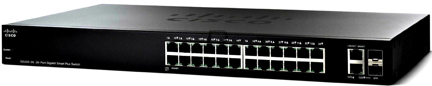 Switch Cisco Sg220-26-K9-Na 24 Puertos Gigabit+2 Combo