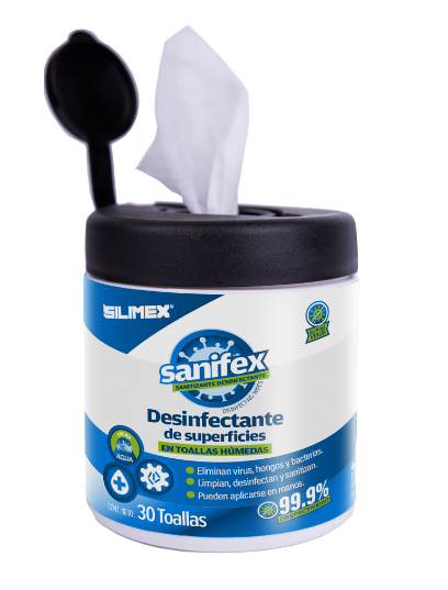 Toallas Humedas Desinfectantes De Superficies Silimex Sanifex 30 Pz