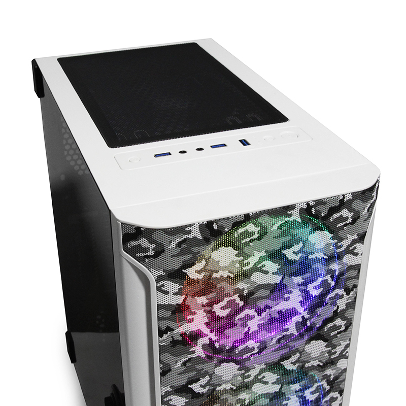 Gabinete Yeyian Ygh-49704 Hollow 2500 Atx,C/T 3Ven Rgb,3 Usb3.0 Blanco