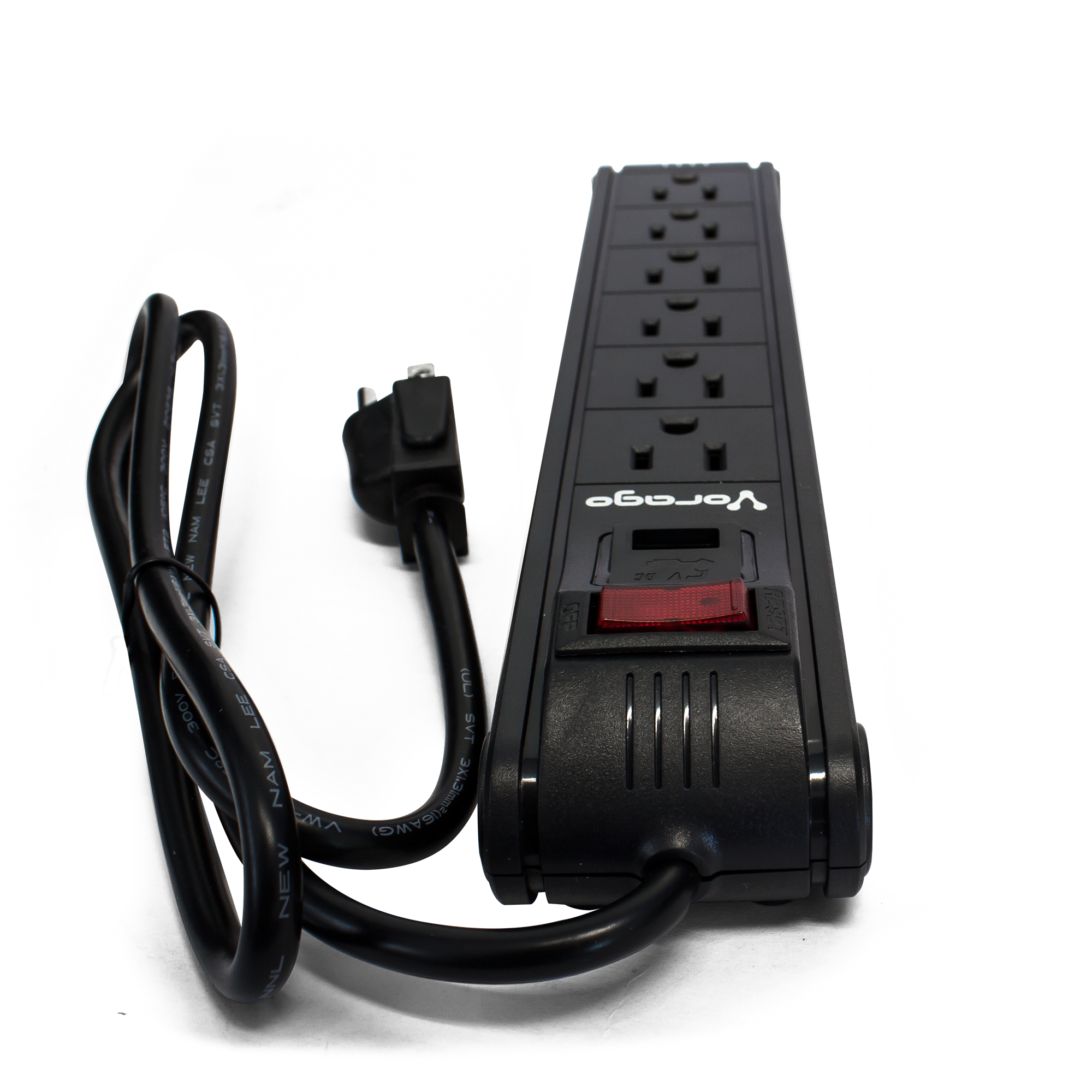 Multicontacto Supresor Vorago Au-203 6 Contactos 1 Usb Negro