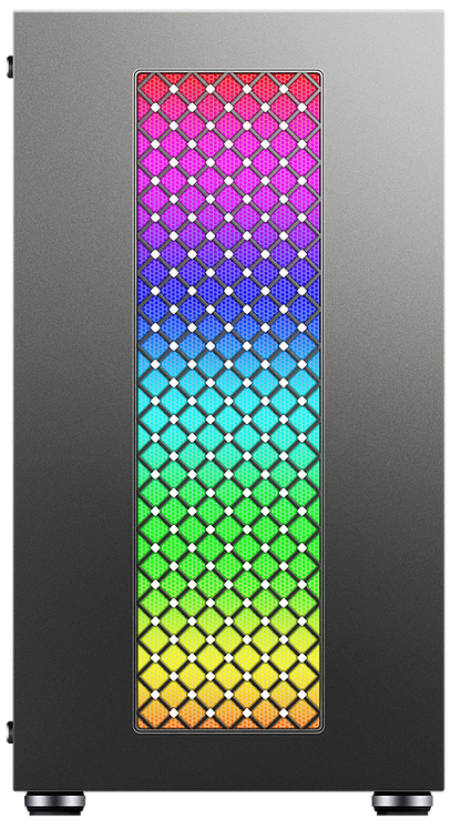 Gabinete Gamer Yaguaret Flicker Atx Von Ventana Rgb Sin Fuente Negro