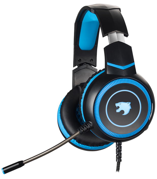 Diadema Gamer Yaguaret Quimera Alamrbico 3.5Mm Negro Azul Hgquimeraygt