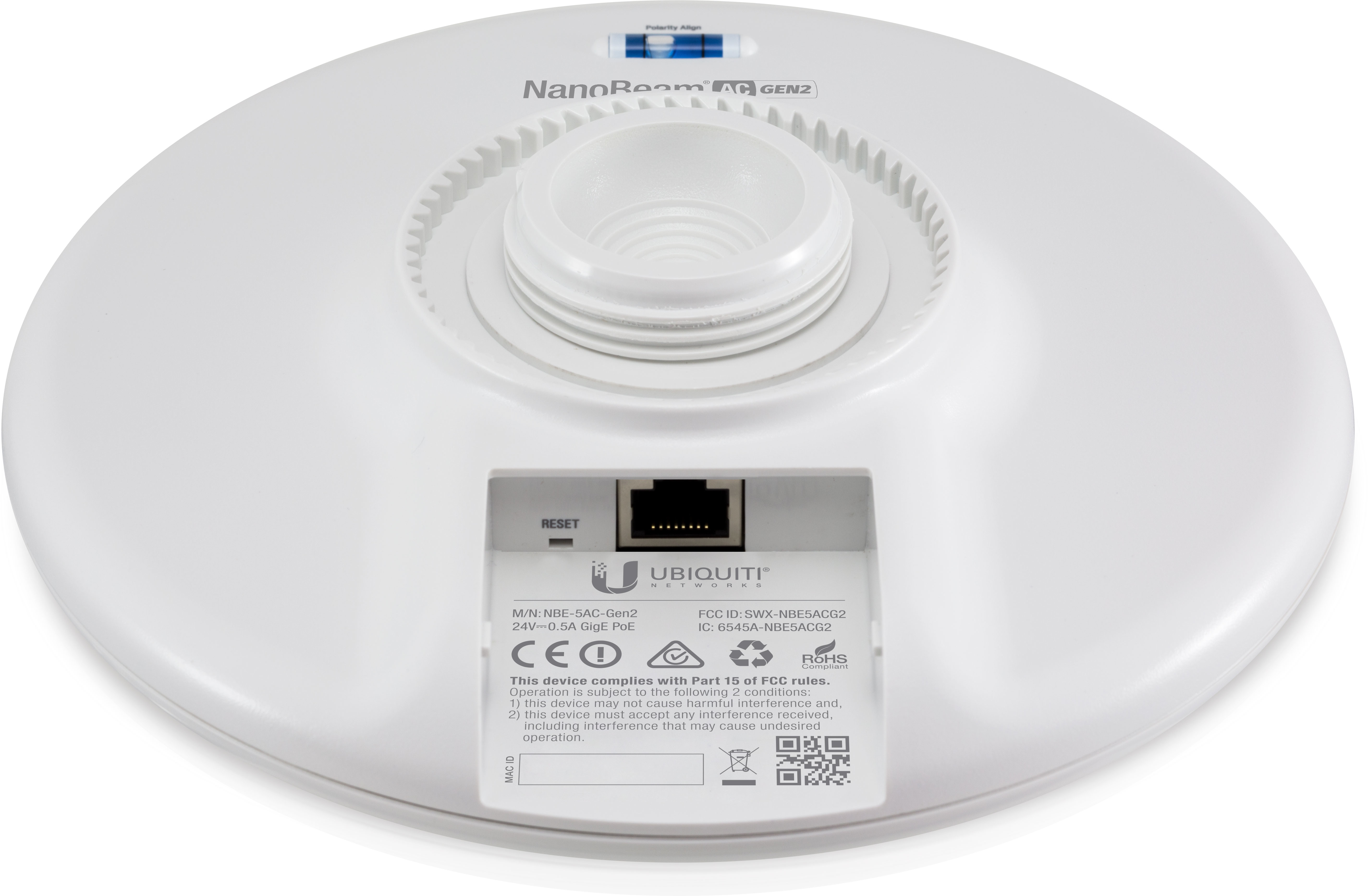 Antena Ubiquiti Nanobeam 5Ac Gen 2 Network Bridge 450Mbit/S Blanco
