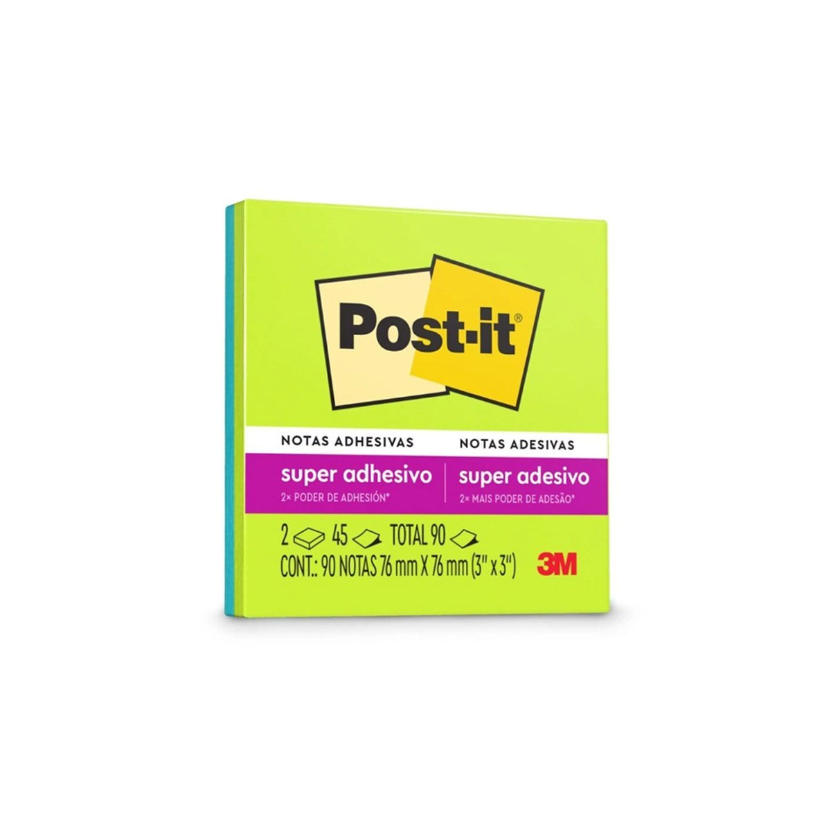 Notas Adhesivas 3M Post-It Super Sticky Style Color Neón Pads De 45 Hojas 7501023124009