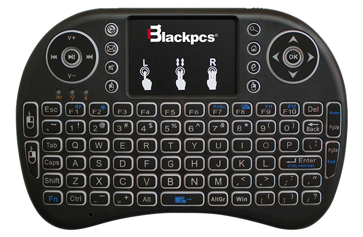Control Inteligente Blackpcs Mini Teclado 2.4 Ghz Qwerty Negro Eo30T-