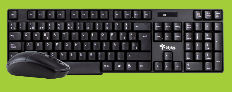 Kit Mouse Y Teclado Stylos Inalambrico 105 Teclas 3 Botonesstpktm3B