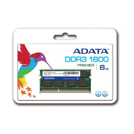 Memoria Sodimm Ddr3 Adata 8 Gb 1600 Mhz (Ad3S1600W8G11-S)