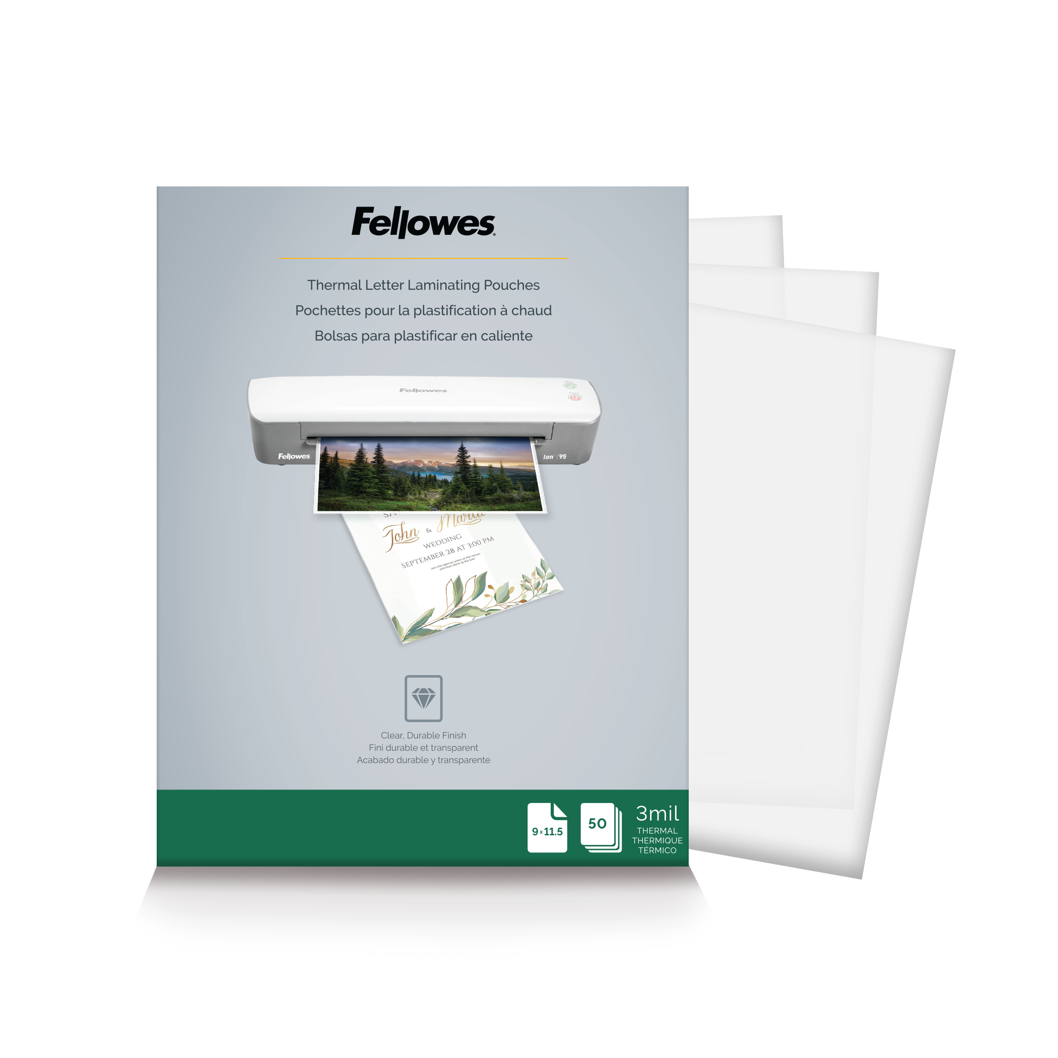Cubierta Fellowes Para Laminadora Tamaño Carta 3 Micras 50 Piezas 5744301