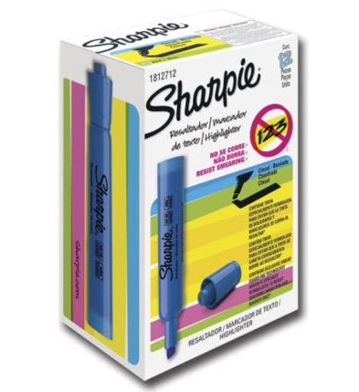 Marca Texto Sharpie Color Azul 12 Piezas 25010B