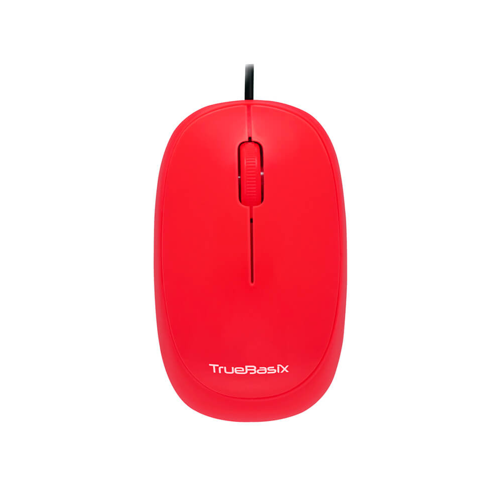 Mouse Alambrico Rojo True Basix Tb-924764 Rojo 4 Botones 1000 Dpi