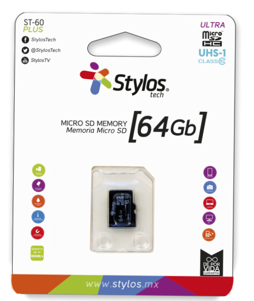 Memoria Micro Sd Hc Stylos Stmsds4B 64 Gb Negro Clase 10