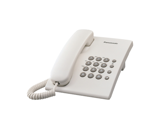 Teléfono Analógico Panasonic Kx-Ts500Mew Escritorio/Pared Color Blanco