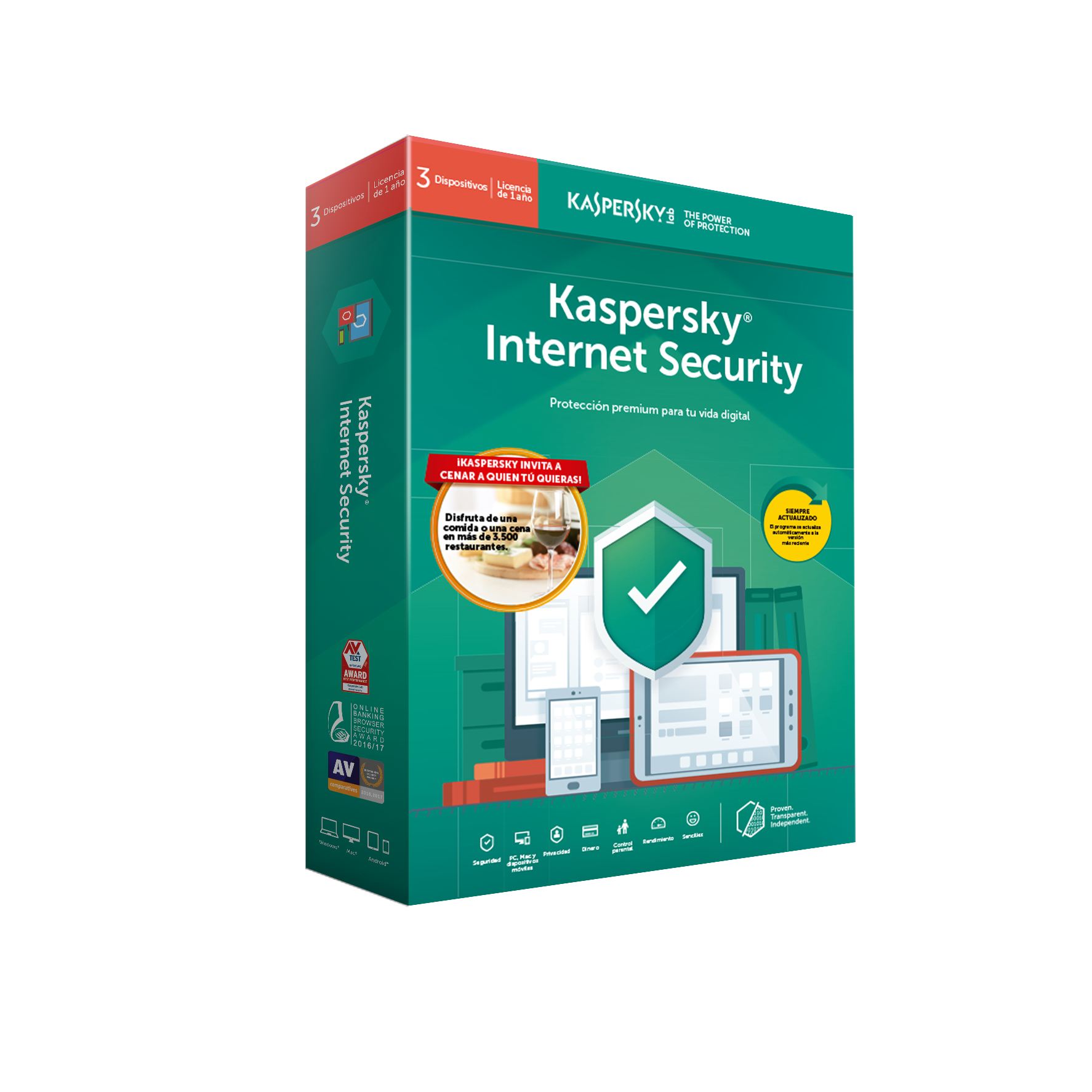 Antivirus Kaspersky Internet Security 3 Usr 1 Año Nuevo Lic Digital