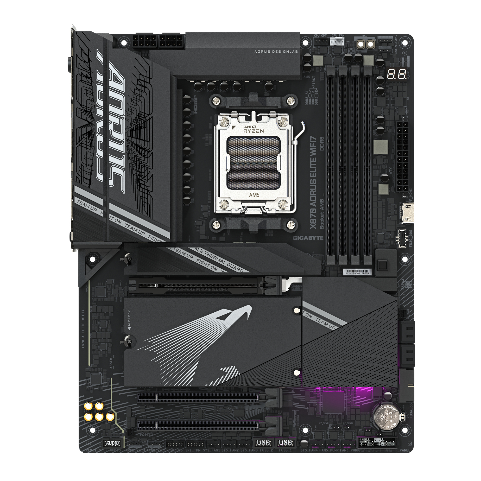 Tarjeta Madre Gigabyte Aorus X870 A Elite Wifi7 Amd Am5 4X 256Gb Hdmi Dp Rj-45 Atx