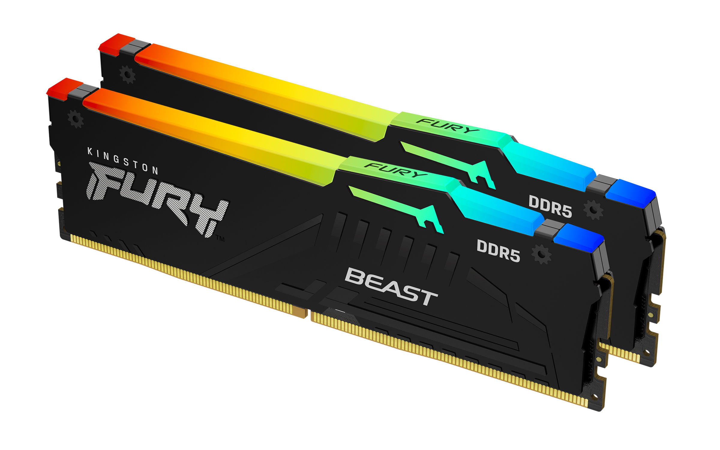 Kit Memoria Ram Kingston Fury Beast Rgb 32Gb 2X 16Gb Ddr5 6800Mhz Cl34 Expo Negro Kf568C34Bbak2-32