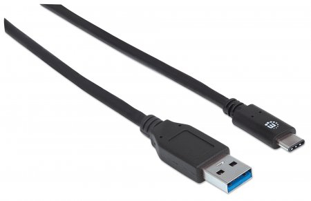 Cable Usb C Manhattan 353373 Color Negro 1 Metro Usb-C - Usb-A