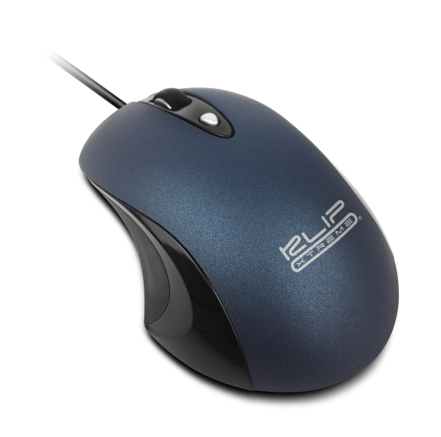 Mouse Klip Xtreme Clickquiet Óptico 1600Dpi 4X Botones Kmo-250Bl Alámbrico Azul