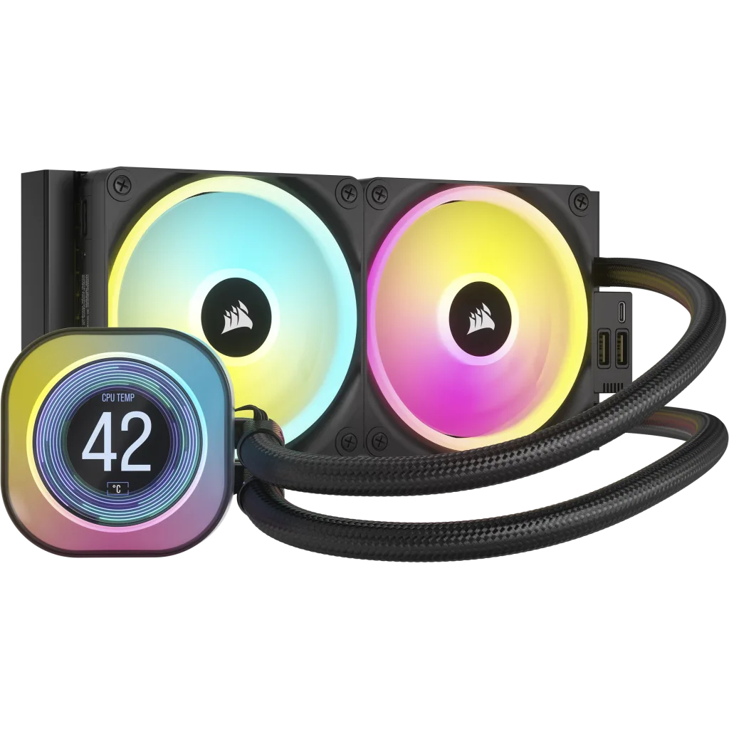 Enfriamiento Líquido Aio Corsair Icue Link H100I Lcd 240Mm 2400Rpm Rgb Negro Cw-9061007-Ww