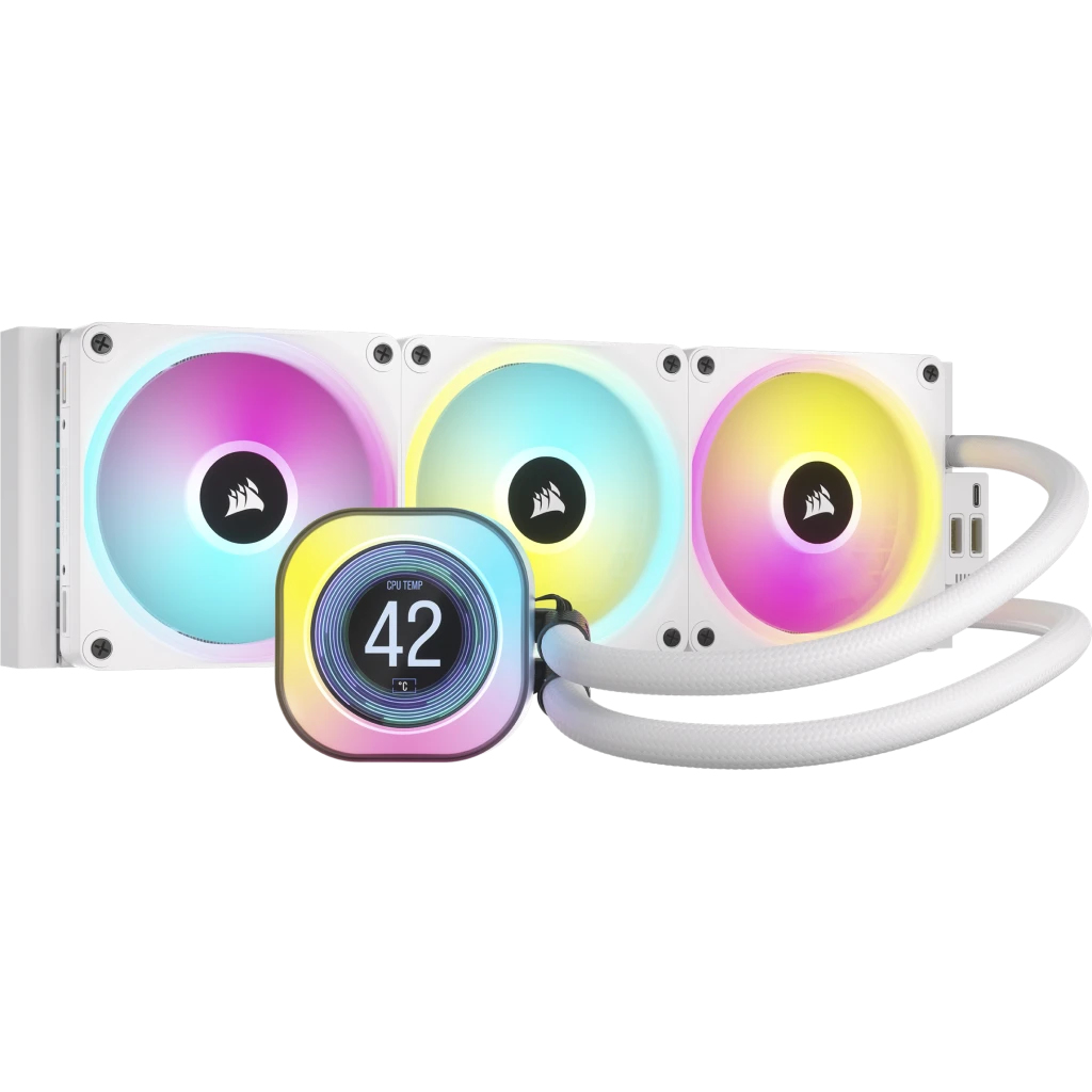 Enfriamiento Líquido Aio Corsair Icue Link H150I Lcd 360Mm 2400Rpm Rgb Blanco Cw-9061010-Ww