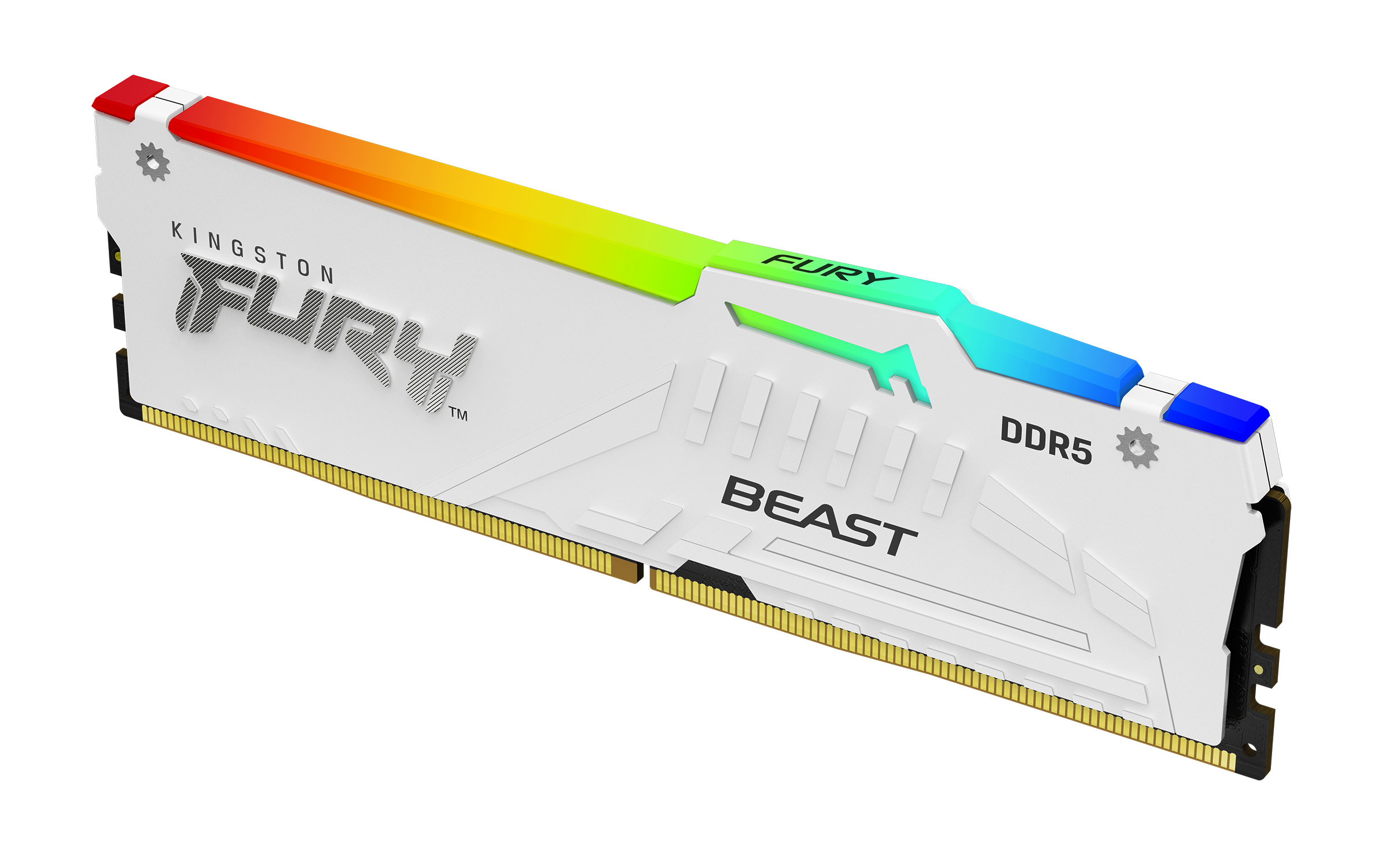 Memoria Ram Kingston Fury Beast Rgb 16Gb Ddr5 6400Mhz Cl32 Expo Dimm Blanco Kf564C32Bwa-16